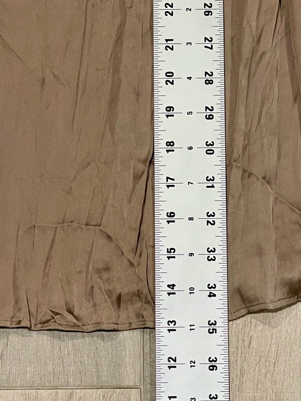 Zara Satin Midi Skirt Taupe Brown Flowy Elastic Waist Drawstring Size M - Picture 6 of 8